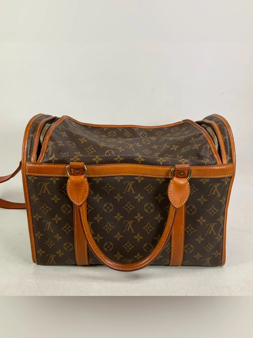 Louis Vuitton Monogram Sac Chien 40 Pet Carrier Dog Bag With Shoulder Strap
